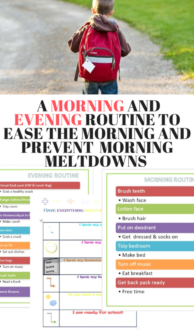 A Morning Routine For Kids Organized Kids' Morning Routine: Free Morning Routine Chart & Tips ...