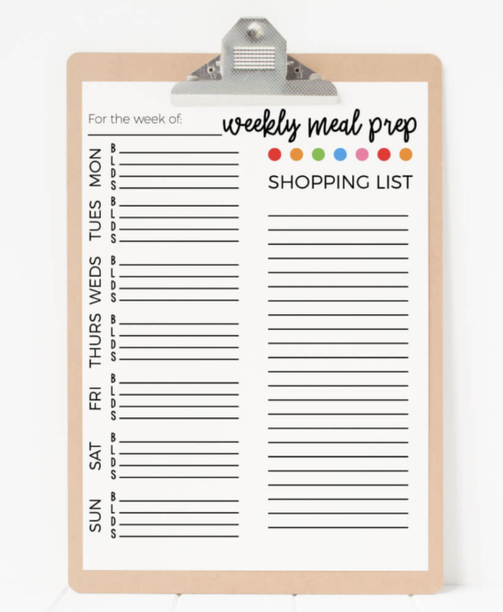 Weekly Meal Prep- Free printable meal planner 